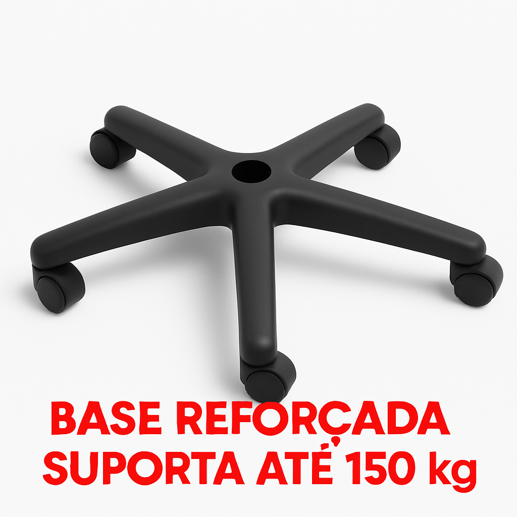 Kit Base Estrela Reforçada + Rodízios de Nylon – Suporte até 150kg