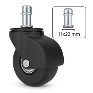Rodízio Reforçado para Cadeira Gamer ou Executiva – Suporta até 150kg | Pino 11x22mm