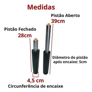 Kit Pistão + Flange Universal Para Cadeira Giratória Secretária Diretor Chair Cadeiras